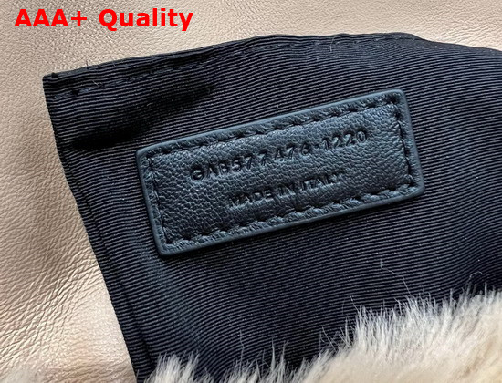 Saint Laurent Puffer Small Bag in Merino Shearling and Lambskin Natural Beige Replica