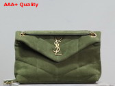 Saint Laurent Puffer Small Bag in Olive Suede Leather Replica