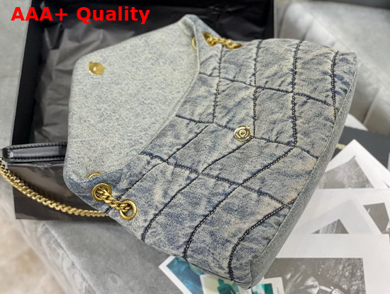 Saint Laurent Puffer Small Bag in Quilted Vintage Denim and Calfskin Replica
