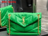 Saint Laurent Puffer Small Chain Bag in Emerald Green Quilted Lambskin Replica