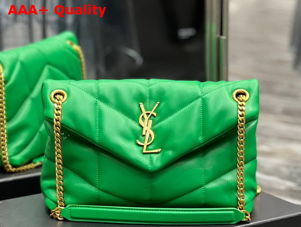 Saint Laurent Puffer Small Chain Bag in Emerald Green Quilted Lambskin Replica