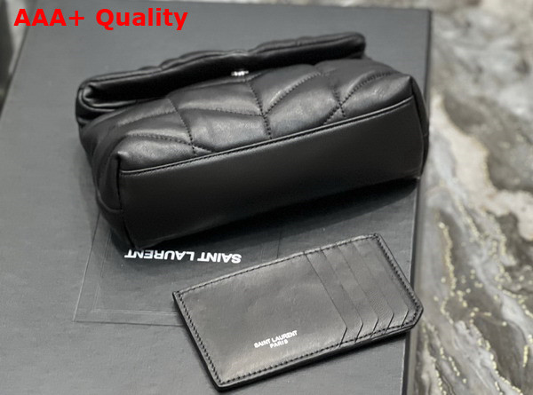 Saint Laurent Puffer Small Pouch in Black Quilted Lambskin Replica