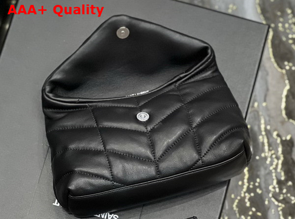 Saint Laurent Puffer Small Pouch in Black Quilted Lambskin Replica