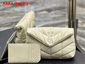 Saint Laurent Puffer Small Pouch in Blanc Vintage Quilted Lambskin Replica
