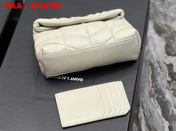 Saint Laurent Puffer Small Pouch in Blanc Vintage Quilted Lambskin Replica