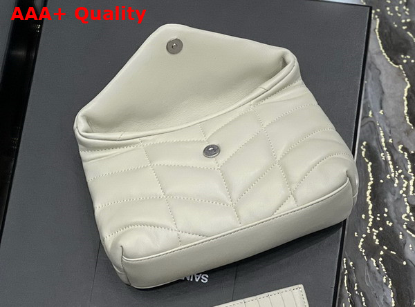 Saint Laurent Puffer Small Pouch in Blanc Vintage Quilted Lambskin Replica