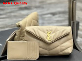 Saint Laurent Puffer Small Pouch in Dark Beige Quilted Lambskin Replica