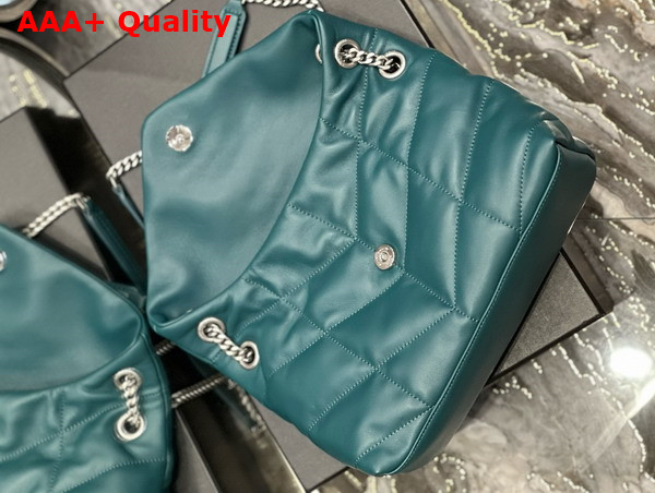 Saint Laurent Puffer Small in Peacock Blue Lambskin Replica