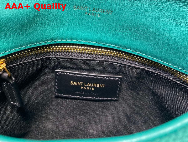 Saint Laurent Puffer Toy Bag in Green Canvas and Smooth Leather Replica