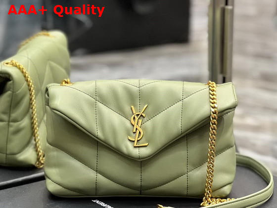 Saint Laurent Puffer Toy Bag in Pistache Quilted Lambskin Replica