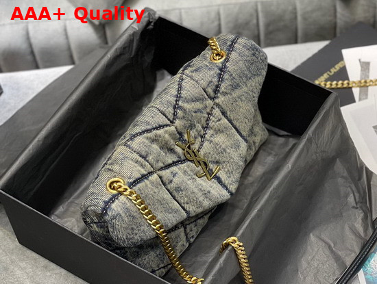 Saint Laurent Puffer Toy Bag in Quilted Vintage Denim and Suede Rodeo Blue Replica