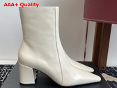 Saint Laurent Rainer Boots in Beige Smooth Leather Replica