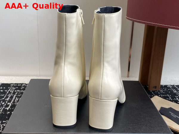 Saint Laurent Rainer Boots in Beige Smooth Leather Replica