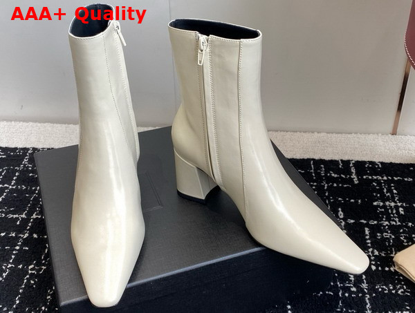 Saint Laurent Rainer Boots in Beige Smooth Leather Replica