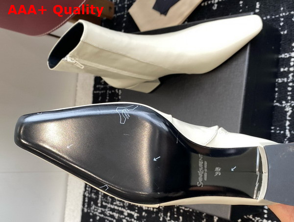 Saint Laurent Rainer Boots in Beige Smooth Leather Replica