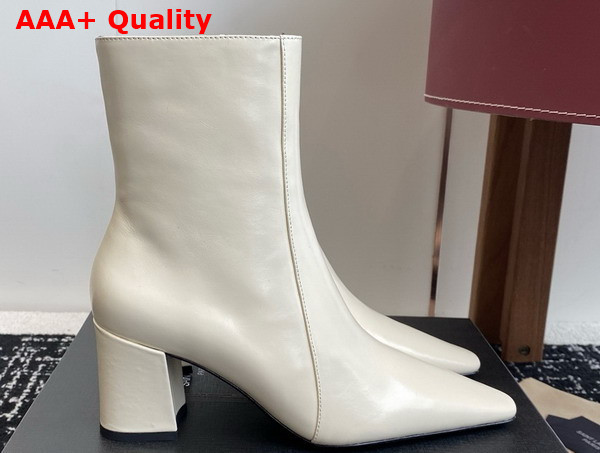 Saint Laurent Rainer Boots in Beige Smooth Leather Replica