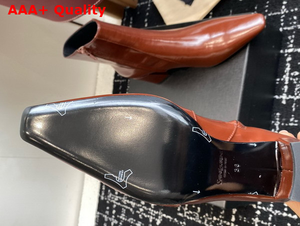 Saint Laurent Rainer Boots in Brown Smooth Leather Replica