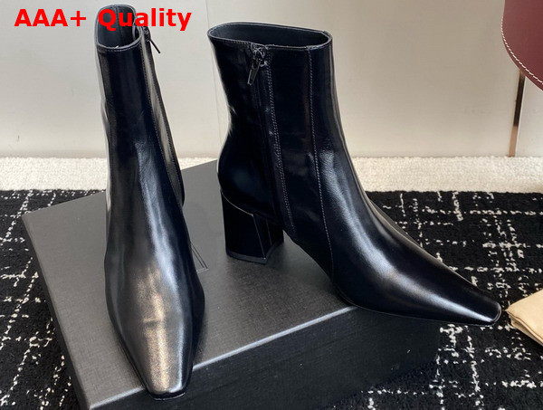Saint Laurent Rainer Boots in Smooth Leather Black Replica