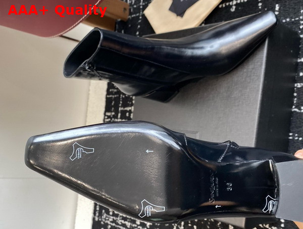 Saint Laurent Rainer Boots in Smooth Leather Black Replica