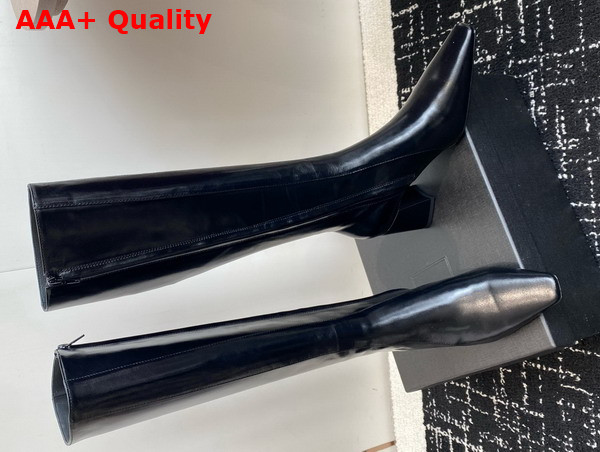 Saint Laurent Rainer High Boots in Black Smooth Leather Replica