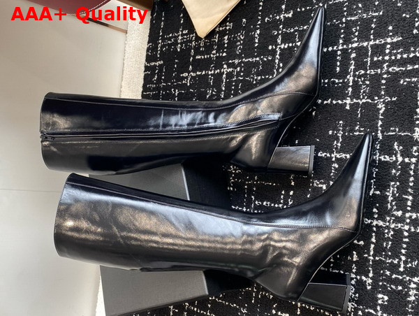 Saint Laurent Rainer High Boots in Black Smooth Leather Replica