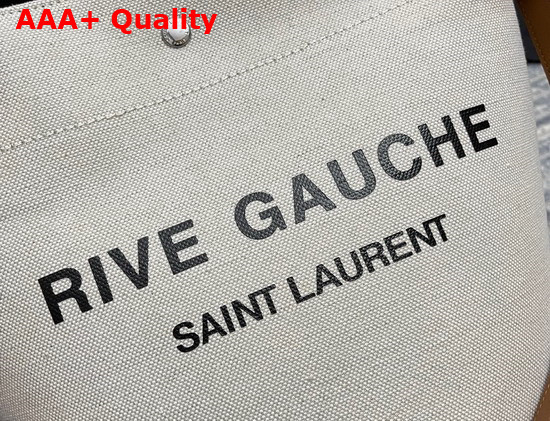 Saint Laurent Rive Gauche Bucket Bag in Linen Natural Replica