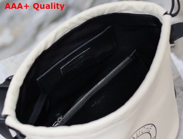 Saint Laurent Rive Gauche Laced Bucket Bag in Smooth Leather Cream Soft and Black Replica