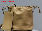 Saint Laurent Rive Gauche Laced Bucket Bag in Smooth Leather Vintage Brown Gold Replica