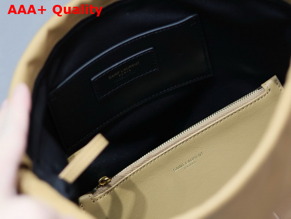 Saint Laurent Rive Gauche Laced Bucket Bag in Smooth Leather Vintage Brown Gold Replica