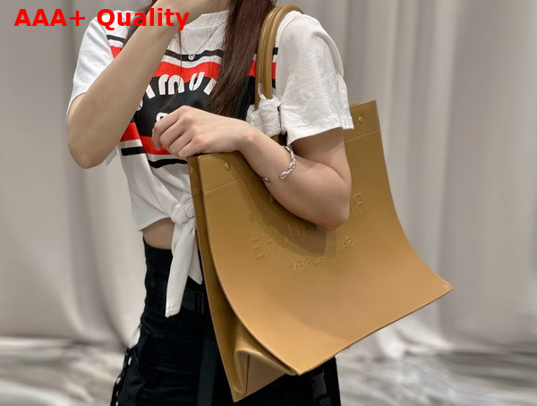 Saint Laurent Rive Gauche Large Tote Bag in Honey Vegetable Tanned Leather Replica