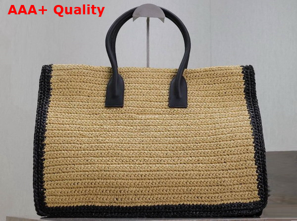 Saint Laurent Rive Gauche Large Tote Bag in Naturel Raffia Replica