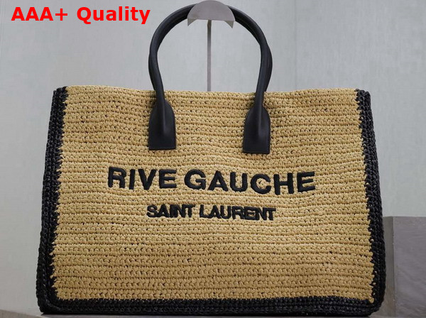Saint Laurent Rive Gauche Large Tote Bag in Naturel Raffia Replica
