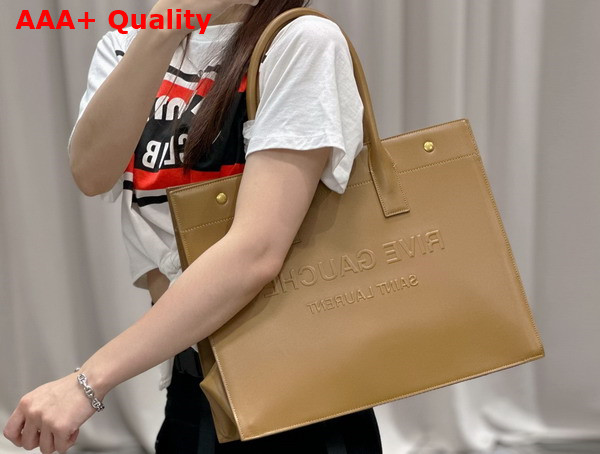 Saint Laurent Rive Gauche Small Tote Bag in Honey Vegetable Tanned Leather Replica