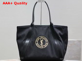 Saint Laurent Rive Gauche Tote Bag in Black Canvas Replica