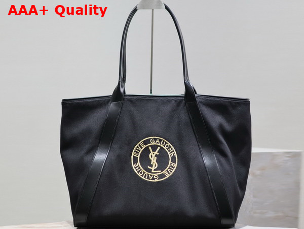 Saint Laurent Rive Gauche Tote Bag in Black Canvas Replica