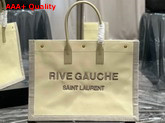 Saint Laurent Rive Gauche Tote Bag in Linen and Smooth Leather Beige Sea Salt Replica