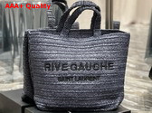 Saint Laurent Rive Gauche Tote in Midnight Blue Raffia Replica