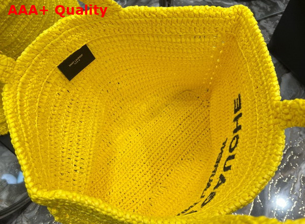 Saint Laurent Rive Gauche Tote in Yellow Raffia Replica
