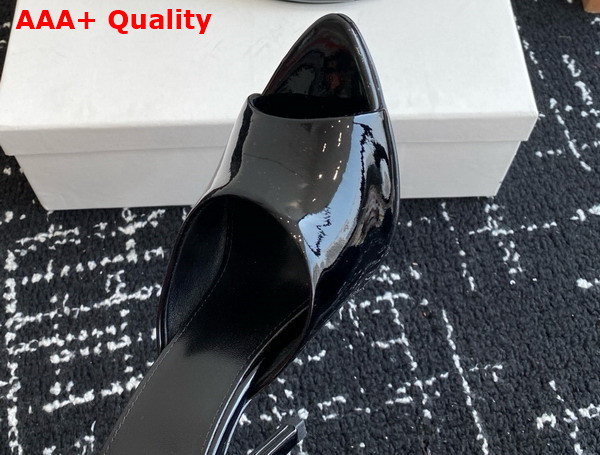 Saint Laurent Romy Mules in Black Patent Leather Replica