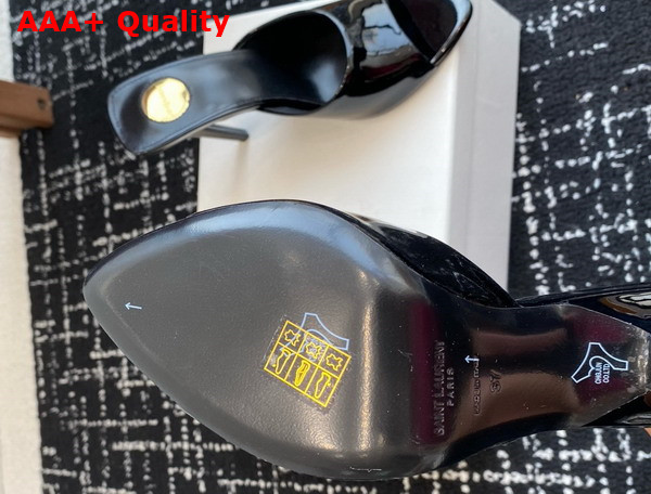 Saint Laurent Romy Mules in Black Patent Leather Replica