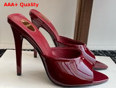 Saint Laurent Romy Mules in Grenade Patent Leather Replica