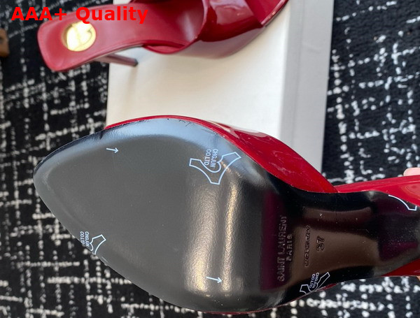 Saint Laurent Romy Mules in Grenade Patent Leather Replica