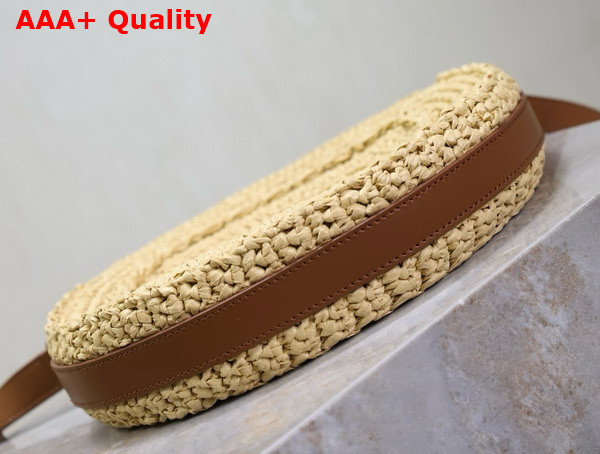 Saint Laurent Round Bag in Naturel Raffia and Vegetable Tanned Leather Replica