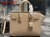 Saint Laurent Sac De Jour Baby Bag in Dark Beige Crocodile Embossed Leather Replica