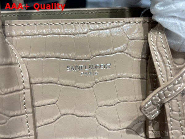 Saint Laurent Sac De Jour Baby Bag in Dark Beige Crocodile Embossed Leather Replica