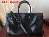 Saint Laurent Sac De Jour Souple 36h Duffle Bag in Black Moroder Leather Replica