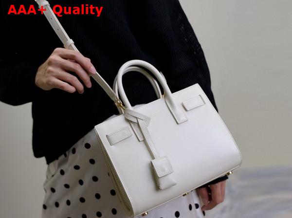Saint Laurent Sac De Jour in Smooth Leather Nano Vintage White Replica