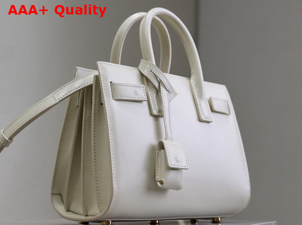 Saint Laurent Sac De Jour in Smooth Leather Nano Vintage White Replica