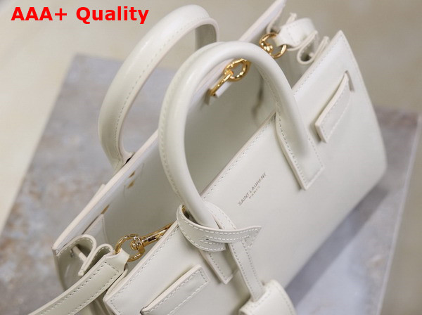 Saint Laurent Sac De Jour in Smooth Leather Nano Vintage White Replica