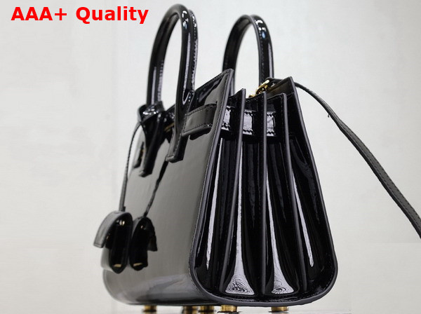 Saint Laurent Sac de Jour Nano in Black Patent Leather Replica